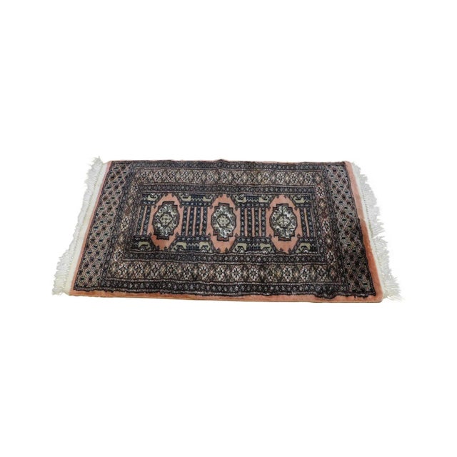 Vintage Hand Woven 42" x 25" Bokara Rug For Sale - Image 13 of 13
