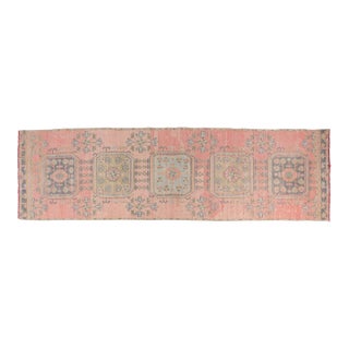1950s Muted Pale Pink Turkish Runner For Sale