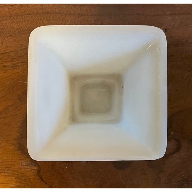 Antique 19th Century Chinese White Peking Glass Square Libation Cup For Sale - Image 4 of 12
