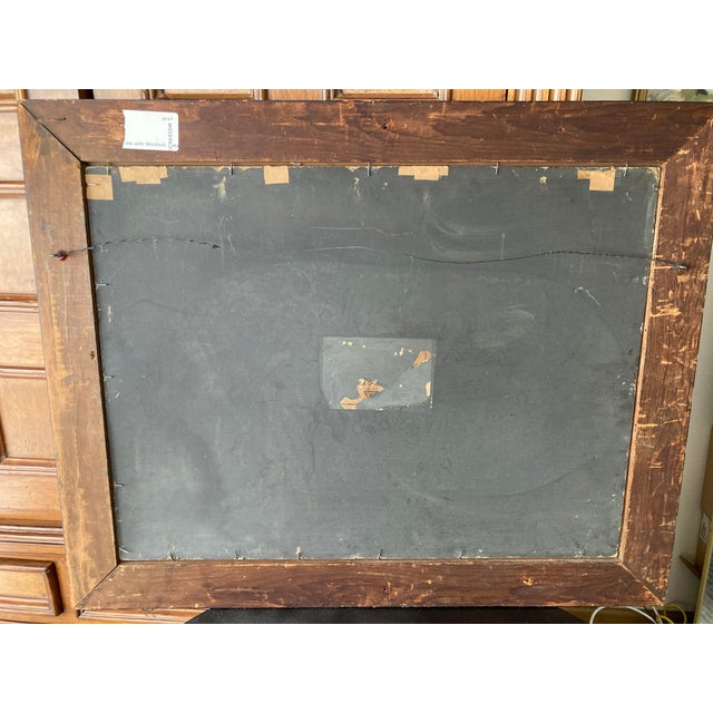 Wood American School, 19th Century Farm Scene W/Halladay Standard Windmill Oil on Canvas Circa 1870 Windmill Inscribed Halladay Standard / Batavia,ILLS For Sale - Image 7 of 10
