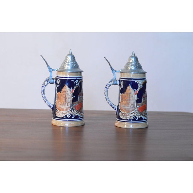 Glazed Stoneware Beer Mugs, 1930s, Set of 2 For Sale - Image 12 of 12