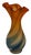 Zareh Orange Art Glass Fazzoletto Vase With Green Blue Swirl For Sale - Image 10 of 18