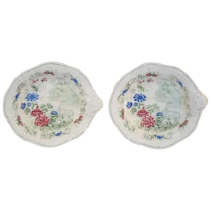 19th C Floral Shaped Dishes - a Pair