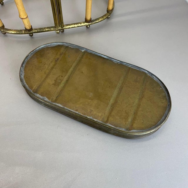 Hollywood Regency Brass and Bamboo Umbrella Stand in the style of Auböck, Austria, 1950s For Sale - Image 17 of 18