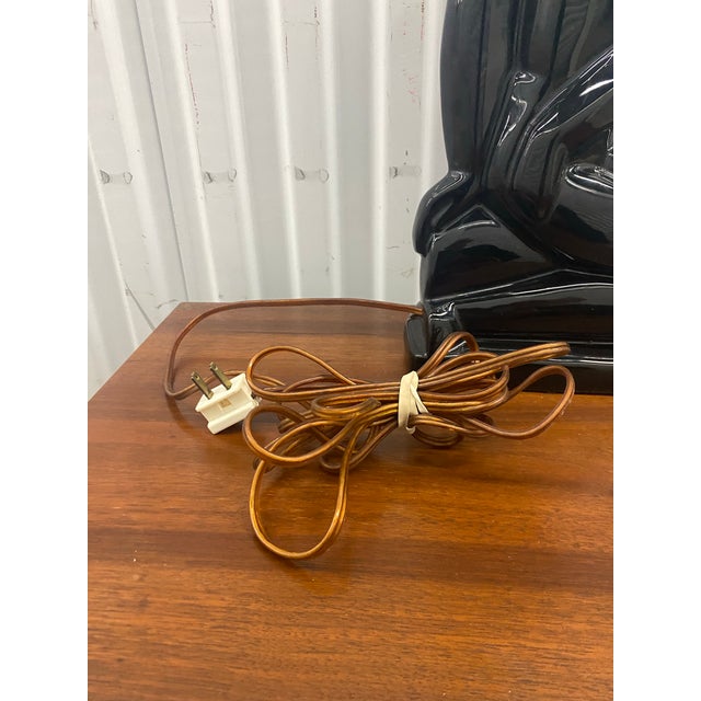 Ceramic 1960s Black Ceramic Abstract Table Lamp . For Sale - Image 7 of 12