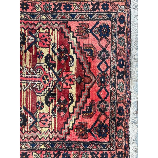 Mid-Century Distressed Hamadan Rug, 1940s For Sale - Image 4 of 15