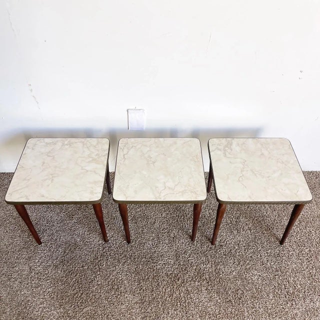 Mid-Century Modern Mid Century Modern Square Stacking/Nesting Tables For Sale - Image 3 of 11