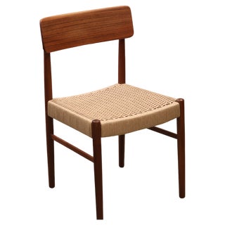 Danish Chairs in Teak with Wicker Seat, 1960s, Set of 4 For Sale