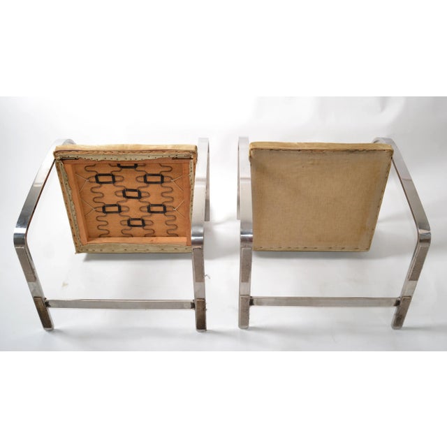 Mies Van Der Rohe for Knoll Beige Ultrasuede Stainless Steel Brno Chairs - Pair For Sale - Image 10 of 13
