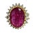 Contemporary 8.94 CTW Vintage Style No-Heat Burmese Ruby & Diamond Halo Ring 18k Yellow Gold, Size 7 For Sale - Image 3 of 12