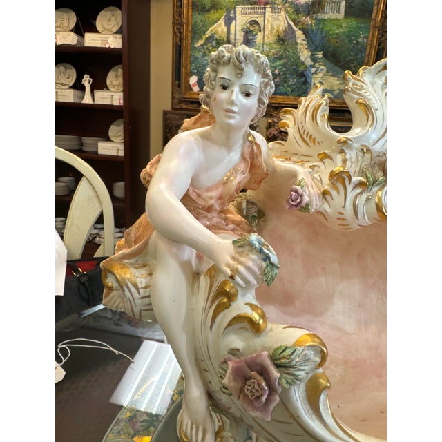 Italian Antique Capodimonte Style Italian Porcelain Center Piece For Sale - Image 3 of 9