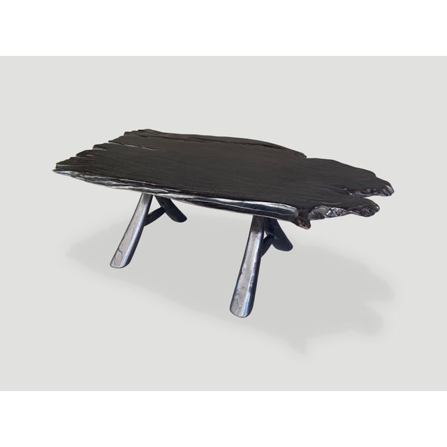 Andrianna Shamaris Live Edge Ebonized Coffee Table For Sale - Image 11 of 18