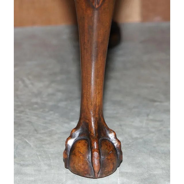 Wood 18th Century Georgian Claw & Ball Carved Walnut Stool, 1780s For Sale - Image 7 of 15