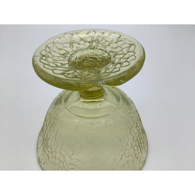 1930s Crackle Yellow Canary Vaseline Sherbet Cups- Set of 2 For Sale - Image 9 of 13