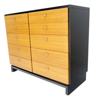 American of Martinsville Black & Blond 10 Drawers Dresser on Bracket Feet