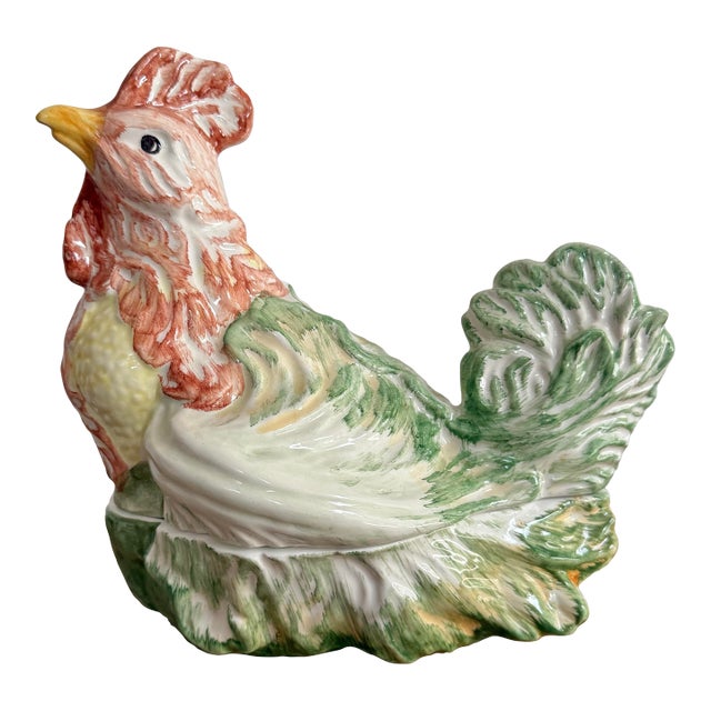 Italian Rooster Vegetable Soup Tureen by Sigma For Sale