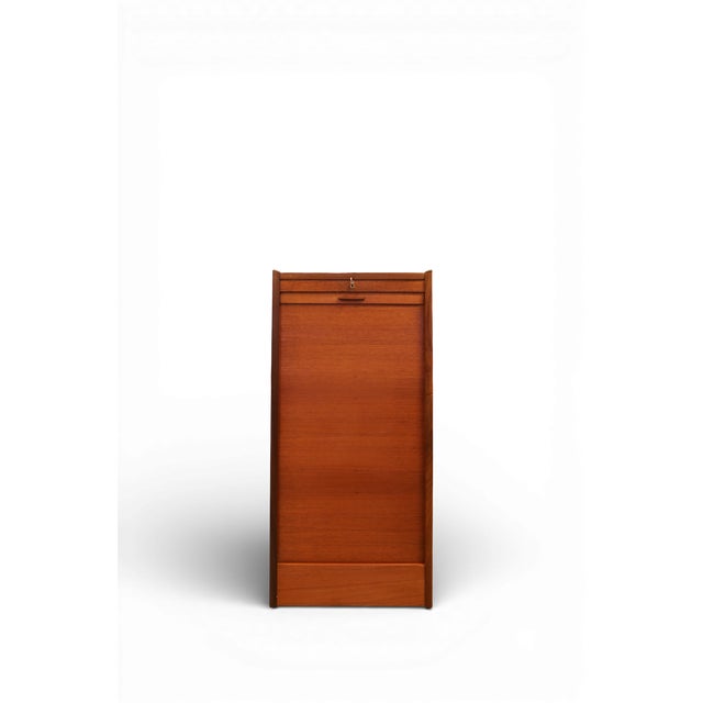 Danish Teak Filing Cabinet with Louvered Door, 1960s For Sale - Image 14 of 14