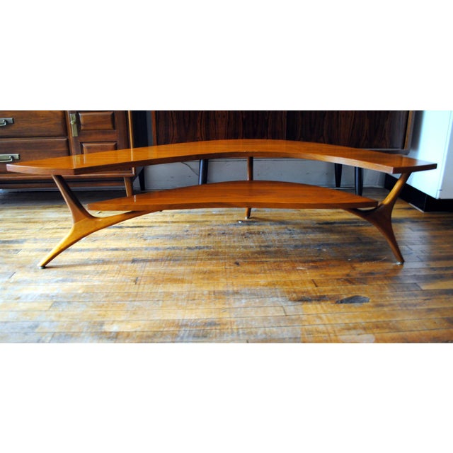 Mid Century Modern Walnut Boomerang Coffee Table 1960's ...