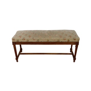 Antique Walnut Bench in Louis XVI Style, 1900 For Sale