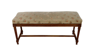 Antique Walnut Bench in Louis XVI Style, 1900