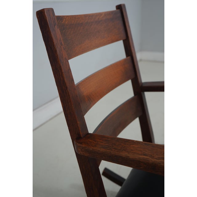 Stickley Brothers Antique Mission Oak Small Rocking Chair For Sale - Image 9 of 18