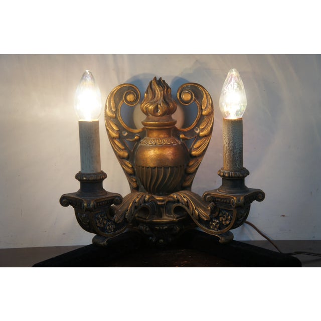 1910s Baroque Revival Neoclassical Carved Two Light Candelabra Wall Sconces - a Pair For Sale - Image 11 of 13