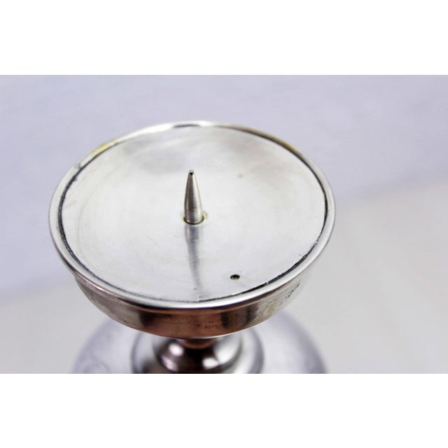 Art Nouveau Candlestick in Silver Metal, 1930s For Sale - Image 9 of 13