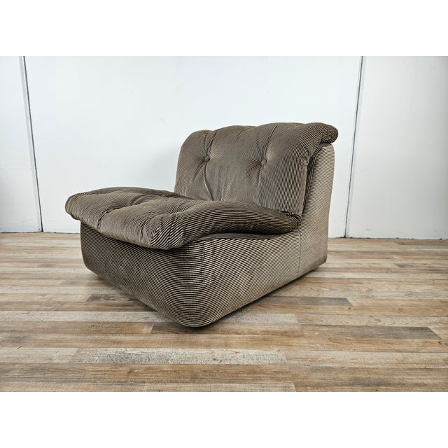 Set of Italian Modular Lounge Chairs in Striped Fabric, 1970s For Sale - Image 10 of 18