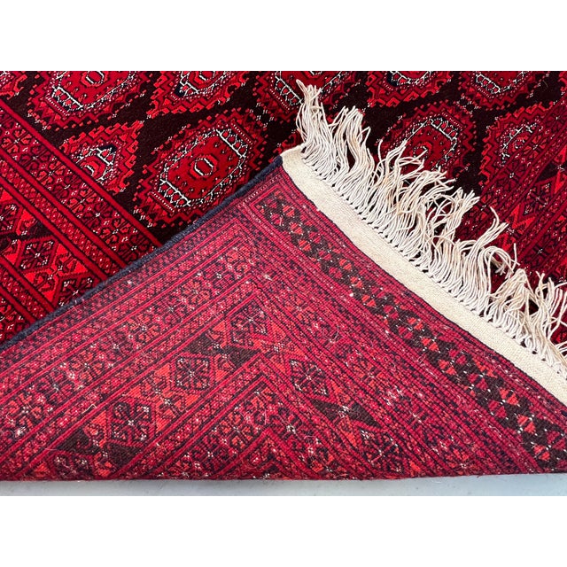 Vintage Turkmen Princess Bukhara Gul Tribal Rug - 6'7" X 4'1" For Sale - Image 11 of 11