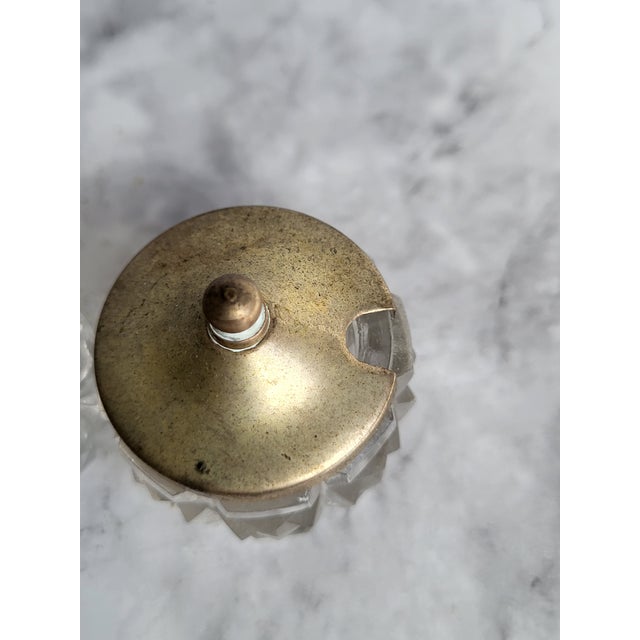 1940s Victorian-Style Brass Glass Condiment Set - 5 pcs For Sale In San Francisco - Image 6 of 13