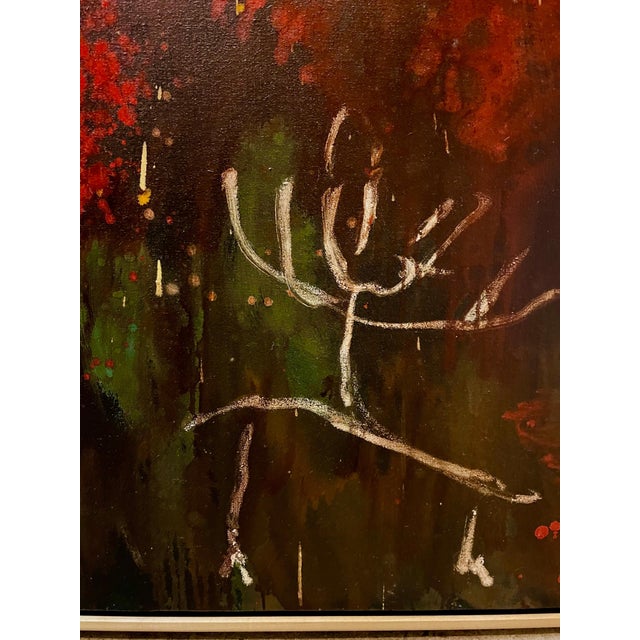 Roger Van Ouytsel, Large Abstract Oil Painting Belgian American Artist Roger Van Ouytsel Menorah, 1987 For Sale - Image 12 of 15