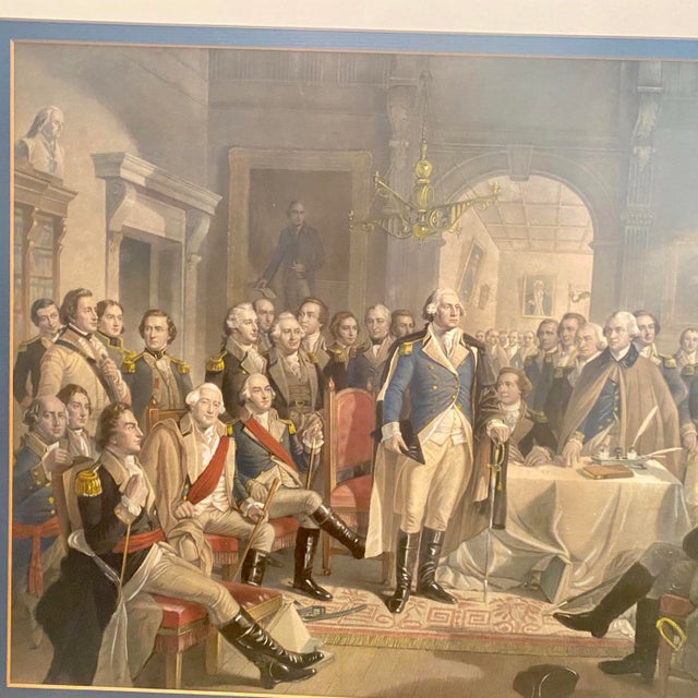 1980s “Washington and His Generals” Framed and Matted Print For Sale - Image 5 of 12