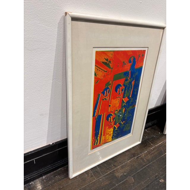 Abstract Vintage Vibrant Serigraph Print of an Artist's Study by Molly Schiff 1960s Midcentury Modern Art For Sale - Image 3 of 4