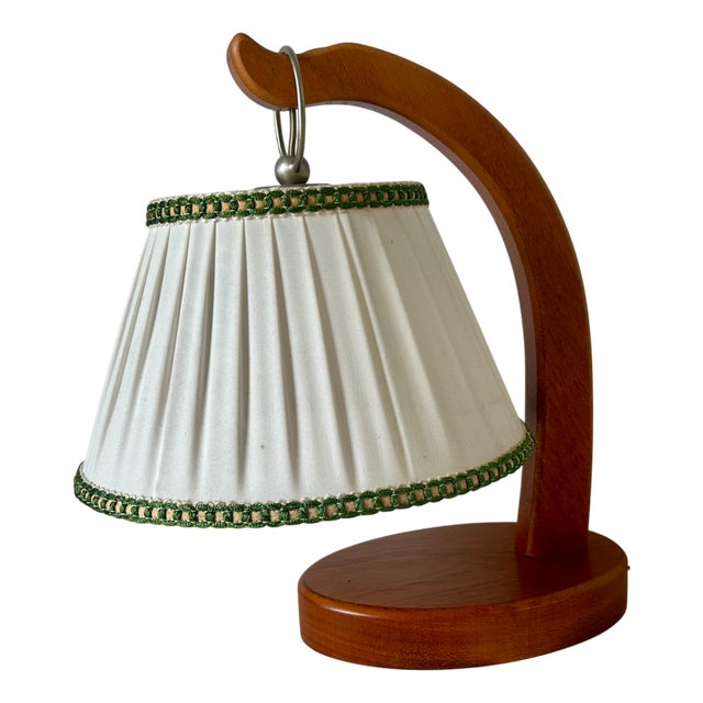 Cherry Wood Lamp with Lampshade, 1990s For Sale