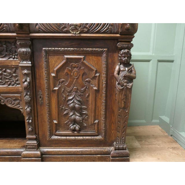 Green Man Carved Oak Cupboard For Sale - Image 3 of 8