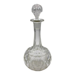 Circa 1880 Anglo-Irish Round Slender Neck Decanter With Stopper For Sale