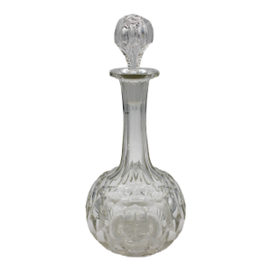 Circa 1880 Anglo-Irish Round Slender Neck Decanter With Stopper