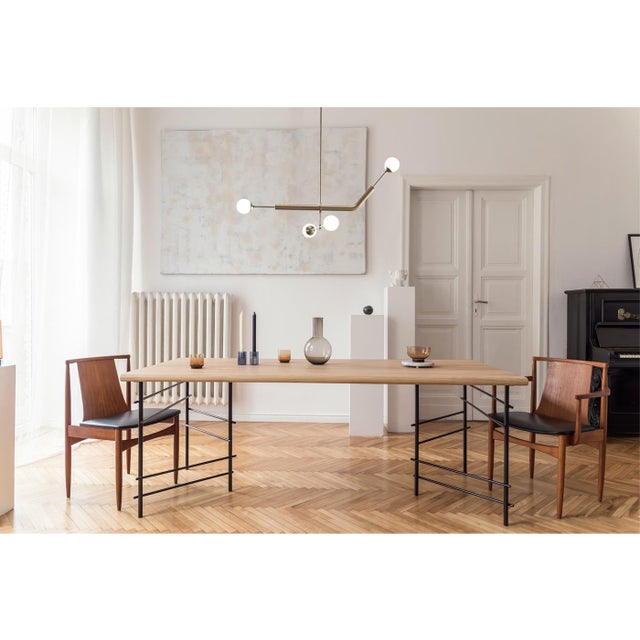 Contemporary Brass Pendant Chandelier with Glass Globes by Naama Hofman for Naama Hofman Light Objects For Sale - Image 3 of 4