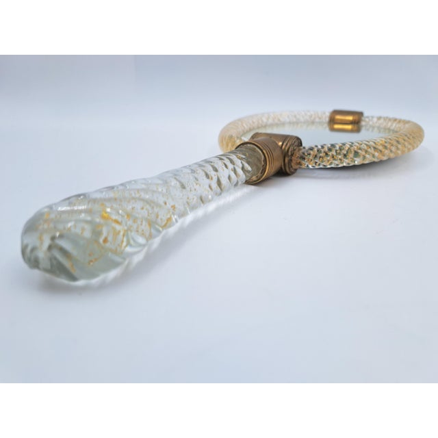 Torchon Murano Glass Hand Mirror from Barovier & Toso Production, 1950s For Sale - Image 6 of 14
