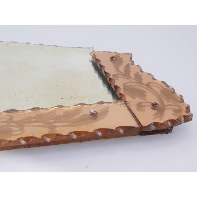 Wood Antique Venetian Wall Mirror with Pink Frame, 1890s For Sale - Image 7 of 11