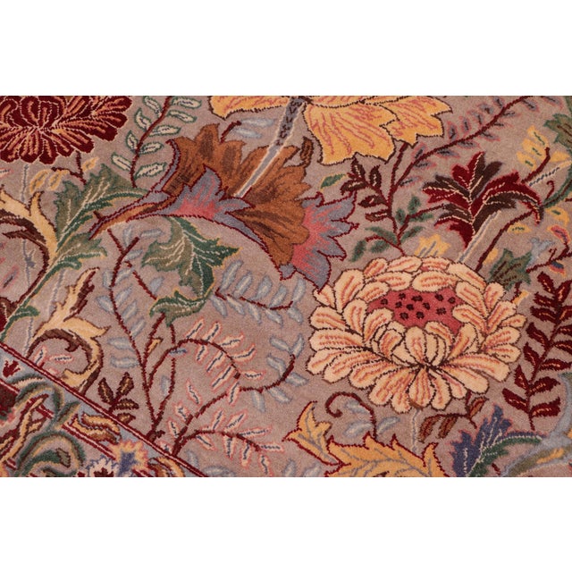 1990's Floral Pak-Persian Gray/Gray Wool Rug - 9'0'' X 12'7'' For Sale In New York - Image 6 of 9