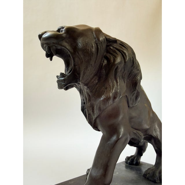 French Bronze “Lion of Paris” Sculpture – After Antoine-Louis Barye, French Animalière, 12” H For Sale - Image 3 of 7
