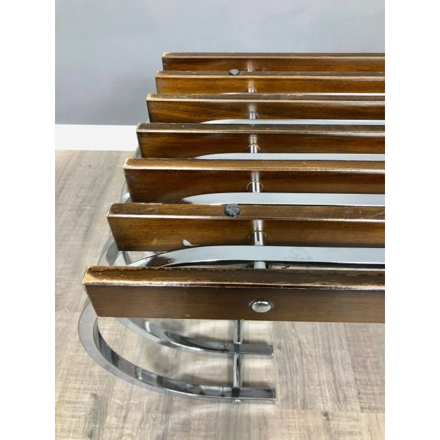 Wood, Chrome & Smoked Glass Side Coffee Table, Italy, 1970s For Sale - Image 13 of 17