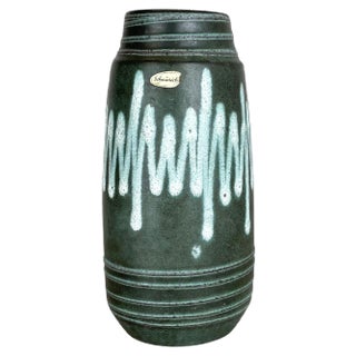 Zig Zag Pottery Fat Lava Vase from Scheurich, Germany, 1970s For Sale