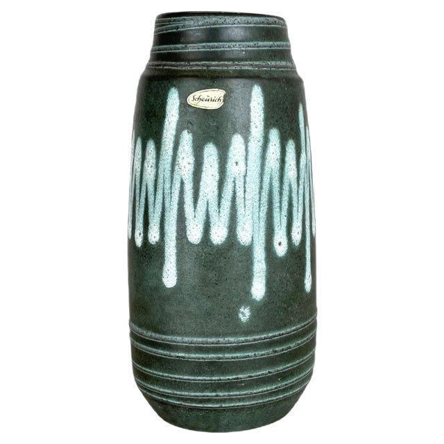 Zig Zag Pottery Fat Lava Vase from Scheurich, Germany, 1970s For Sale