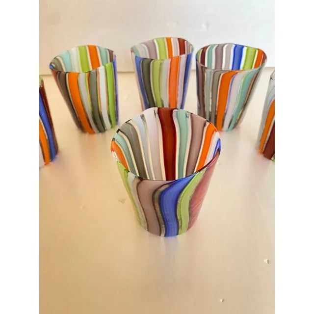 Red Multicolored Murano Glass Glasses by Simoeng, Set of 6 For Sale - Image 8 of 9