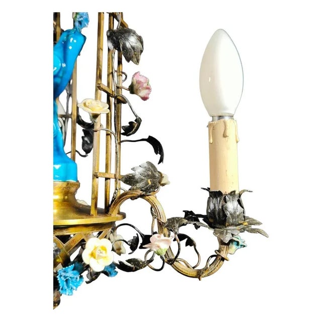 19th Century Ceiling Lamp in the Shape of Cage, 1900s For Sale - Image 3 of 13