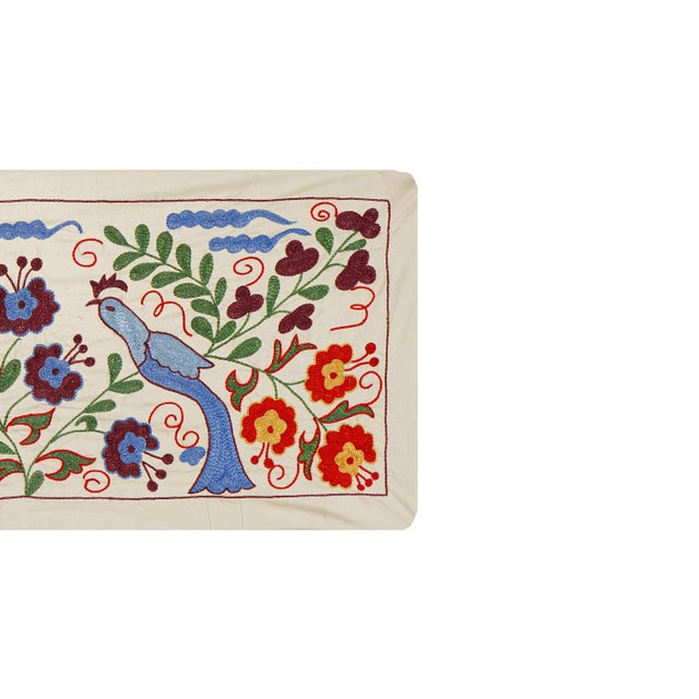 Decorative Suzani Embroidered Cotton Cloth For Sale - Image 4 of 9