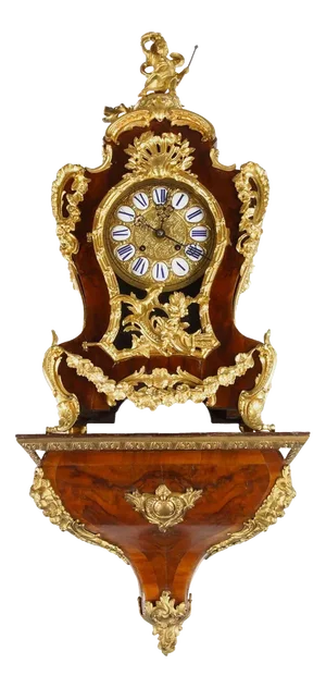 Rococo Style Wall Clock with Console, 1800s
