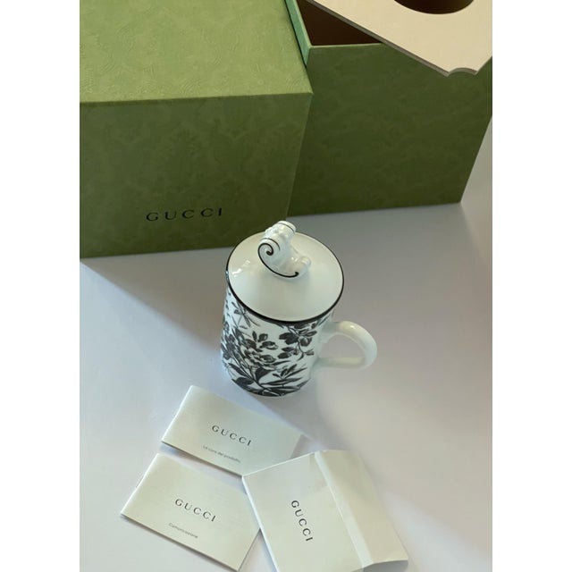 Ceramic Gucci Porcelain Flowers Scroll Mug For Sale - Image 7 of 7
